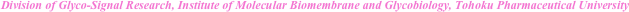 Division of Glyco-Signal Research, Institute of Molecular Biomembrane and Glycobiology, Tohoku Pharmaceutical University